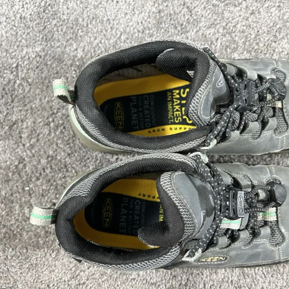 KEEN Targhee Low Kids Youth Size 2 Gray Waterproof Hiking Trail Shoes Used